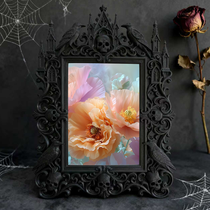 Gothic Dark Frame | Cocktail Bar Shelf Decor, Photo Holder, Waterproof Plastic