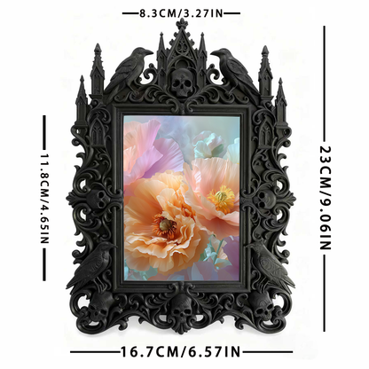 Gothic Dark Frame | Cocktail Bar Shelf Decor, Photo Holder, Waterproof Plastic