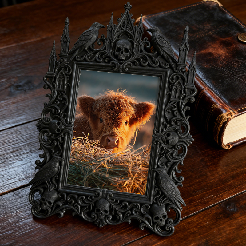 Gothic Dark Frame | Punk Lounge Bar Corner Decor, Photo Ornament, Waterproof Plastic