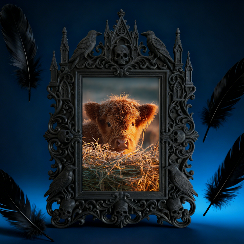 Gothic Dark Frame | Punk Lounge Bar Corner Decor, Photo Ornament, Waterproof Plastic