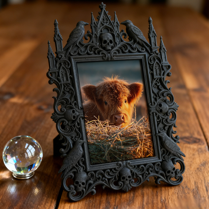 Gothic Dark Frame | Punk Lounge Bar Corner Decor, Photo Ornament, Waterproof Plastic