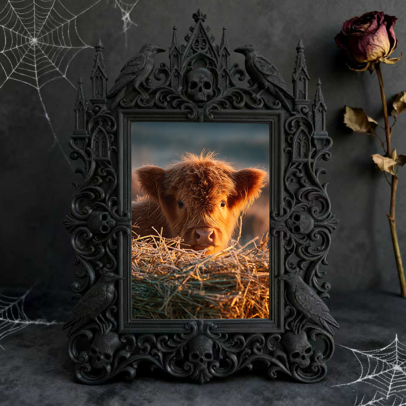 Gothic Dark Frame | Punk Lounge Bar Corner Decor, Photo Ornament, Waterproof Plastic