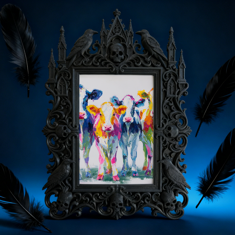 Gothic Dark Frame | Speakeasy Pub Photo Frame, Wall/Tabletop, Waterproof Plastic