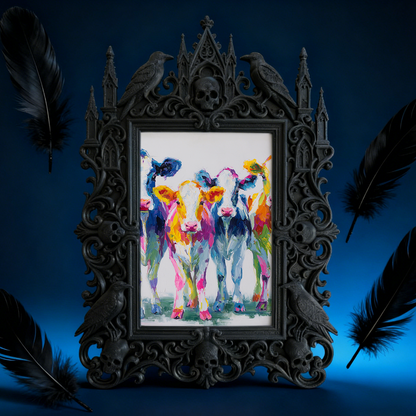 Gothic Dark Frame | Speakeasy Pub Photo Frame, Wall/Tabletop, Waterproof Plastic