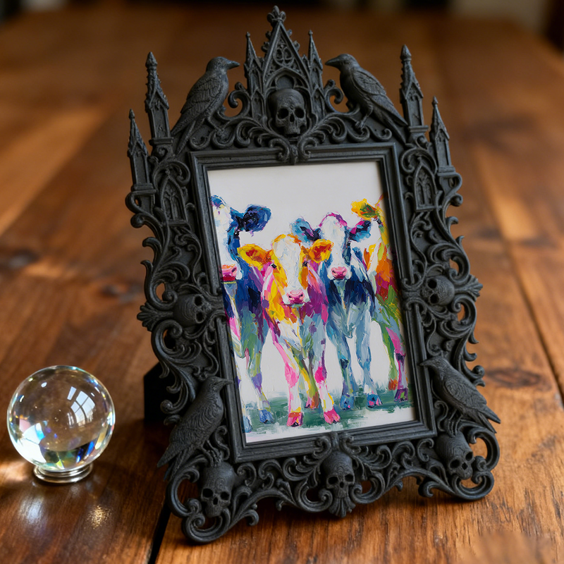 Gothic Dark Frame | Speakeasy Pub Photo Frame, Wall/Tabletop, Waterproof Plastic