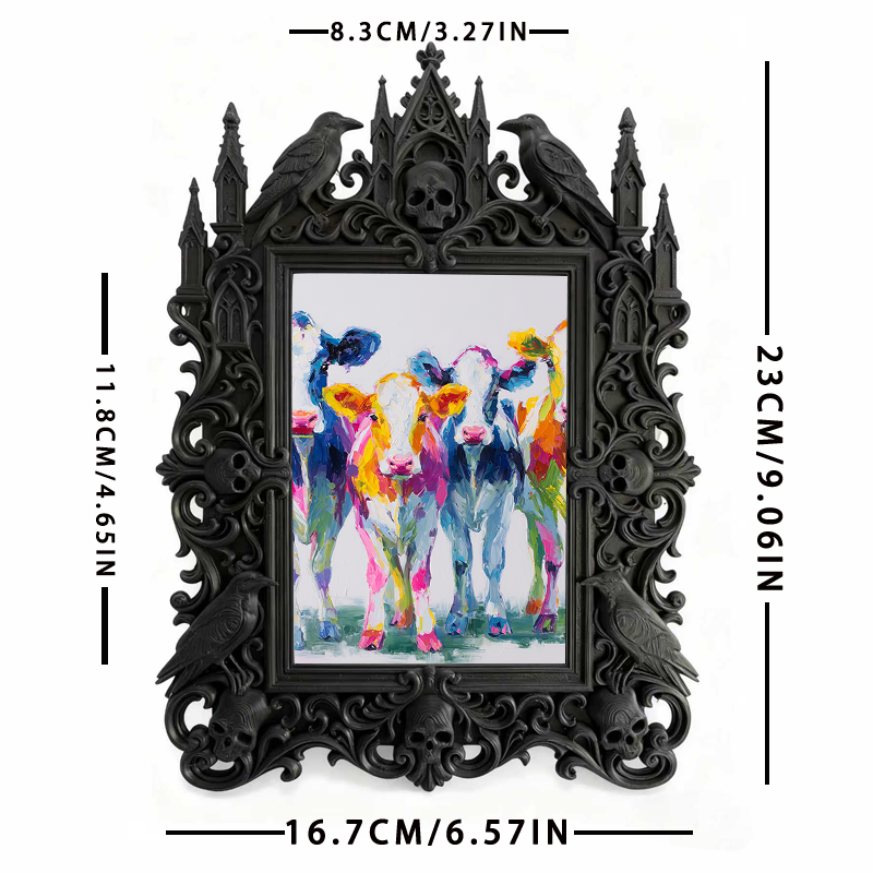 Gothic Dark Frame | Speakeasy Pub Photo Frame, Wall/Tabletop, Waterproof Plastic