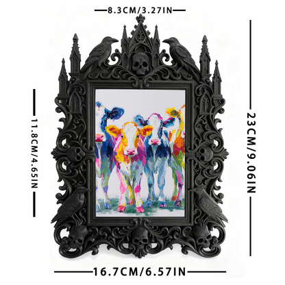 Gothic Dark Frame | Speakeasy Pub Photo Frame, Wall/Tabletop, Waterproof Plastic