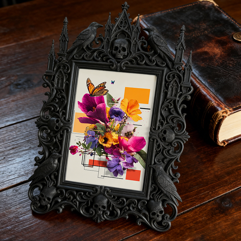 Gothic Dark Frame | Bar Wall Edge Decor, Photo Frame, Waterproof Plastic