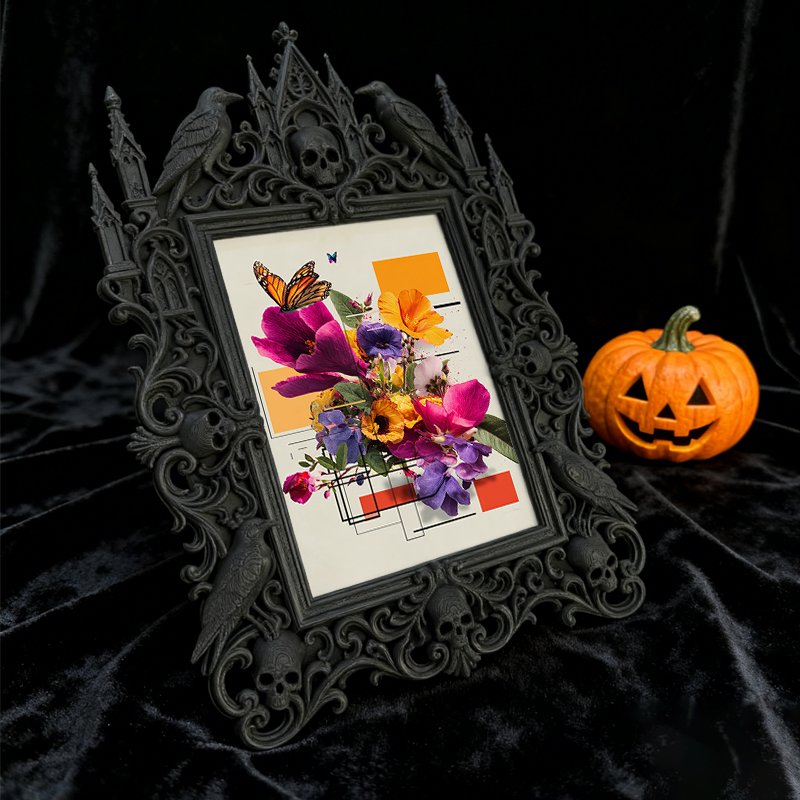 Gothic Dark Frame | Bar Wall Edge Decor, Photo Frame, Waterproof Plastic