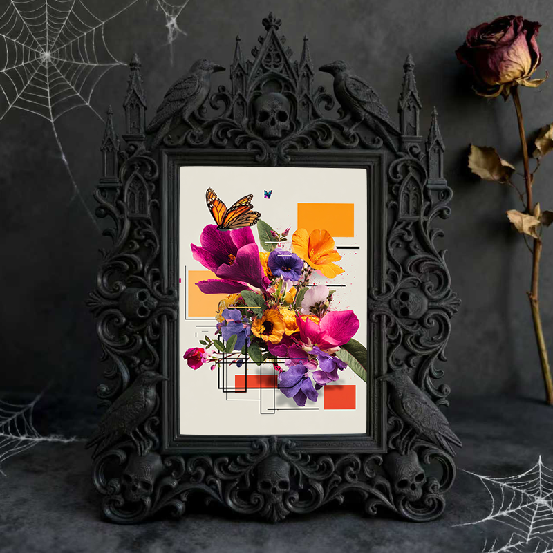 Gothic Dark Frame | Bar Wall Edge Decor, Photo Frame, Waterproof Plastic