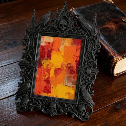Gothic Dark Frame | Living Room Shelf Accent, Photo Display, Waterproof Plastic Frame