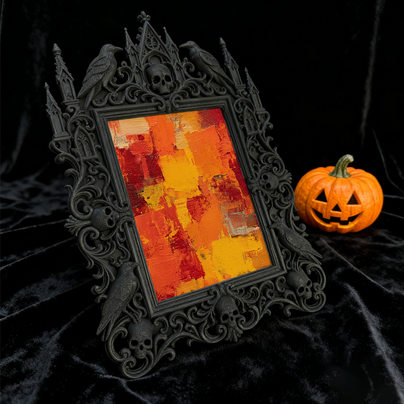 Gothic Dark Frame | Living Room Shelf Accent, Photo Display, Waterproof Plastic Frame