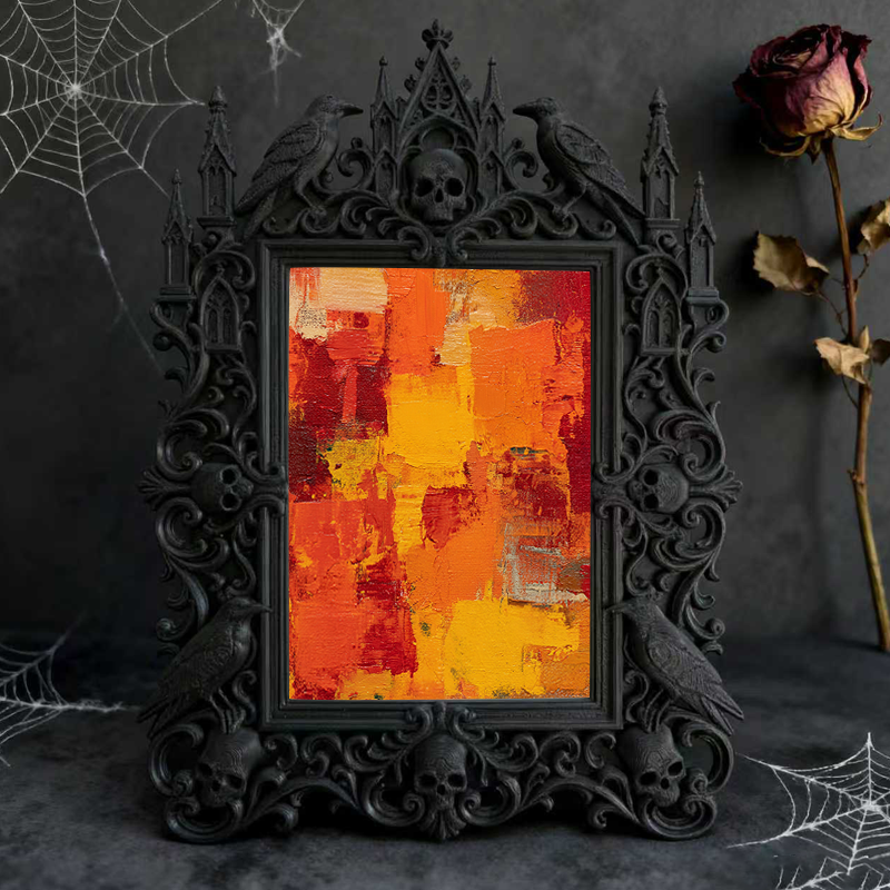Gothic Dark Frame | Living Room Shelf Accent, Photo Display, Waterproof Plastic Frame