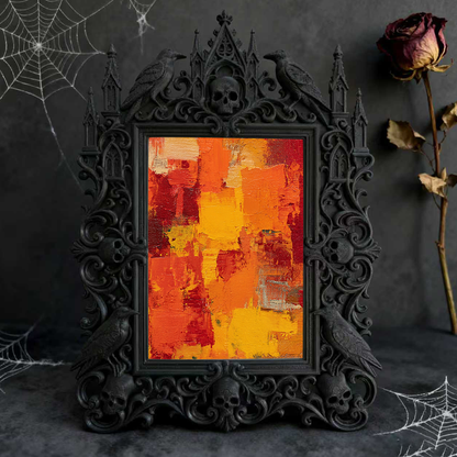 Gothic Dark Frame | Living Room Shelf Accent, Photo Display, Waterproof Plastic Frame