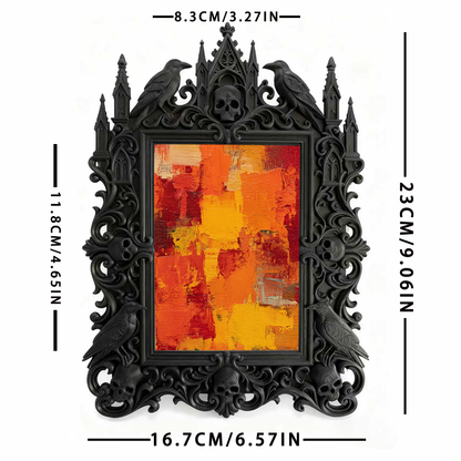 Gothic Dark Frame | Living Room Shelf Accent, Photo Display, Waterproof Plastic Frame