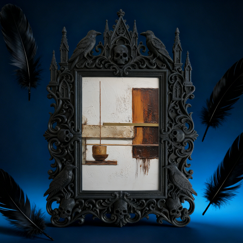 Gothic Dark Frame | Study Room Bookcase Decor, Photo Holder, Wall-mountable/Desktop