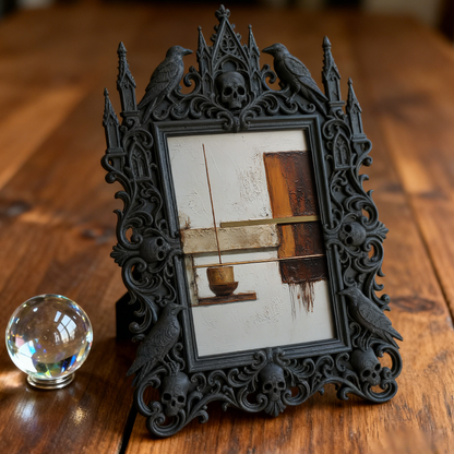 Gothic Dark Frame | Study Room Bookcase Decor, Photo Holder, Wall-mountable/Desktop