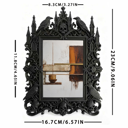 Gothic Dark Frame | Study Room Bookcase Decor, Photo Holder, Wall-mountable/Desktop