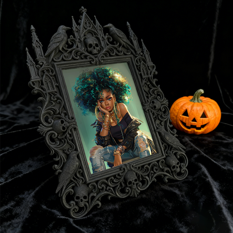 Gothic Dark Frame | Bathroom Vanity Decor, Photo Prop, Waterproof Plastic