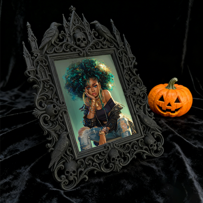 Gothic Dark Frame | Bathroom Vanity Decor, Photo Prop, Waterproof Plastic