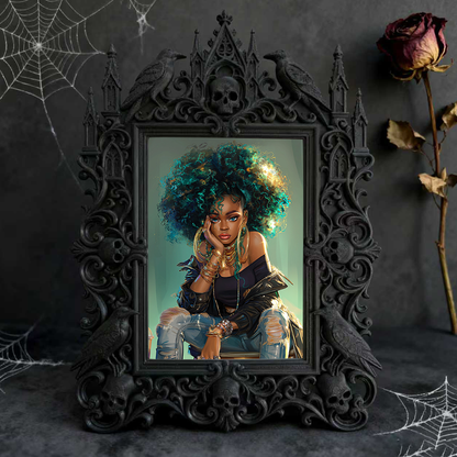 Gothic Dark Frame | Bathroom Vanity Decor, Photo Prop, Waterproof Plastic