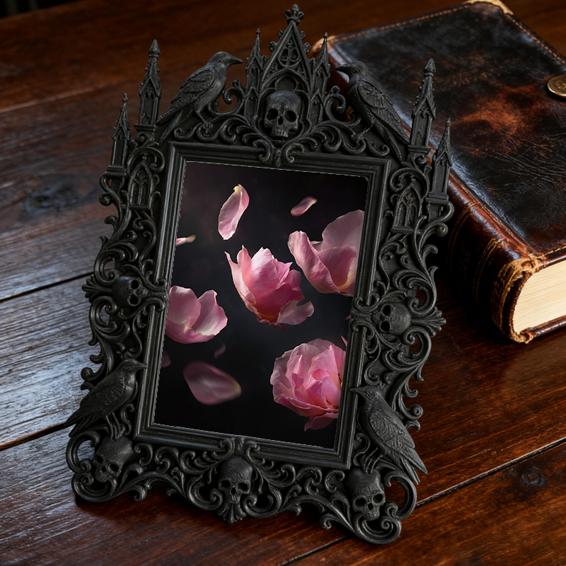 Gothic Dark Frame | Attic Library Corner Decor, Photo Frame, Dual-use Wall/Tabletop