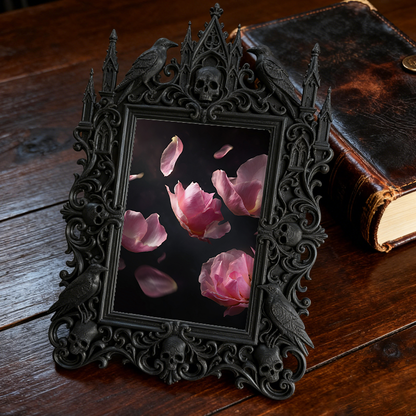 Gothic Dark Frame | Attic Library Corner Decor, Photo Frame, Dual-use Wall/Tabletop