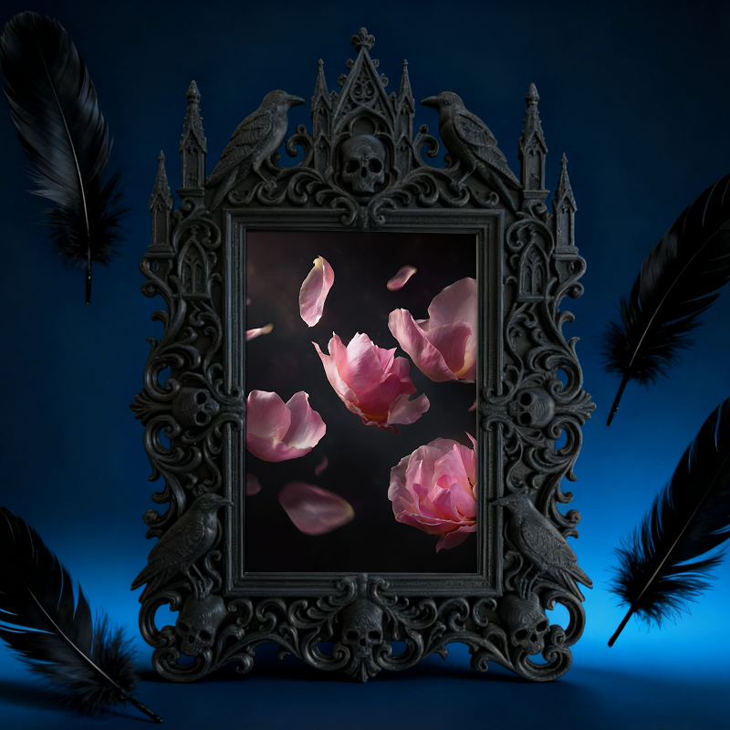 Gothic Dark Frame | Attic Library Corner Decor, Photo Frame, Dual-use Wall/Tabletop