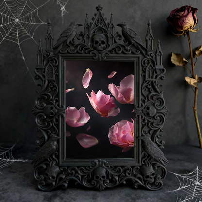 Gothic Dark Frame | Attic Library Corner Decor, Photo Frame, Dual-use Wall/Tabletop