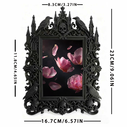 Gothic Dark Frame | Attic Library Corner Decor, Photo Frame, Dual-use Wall/Tabletop