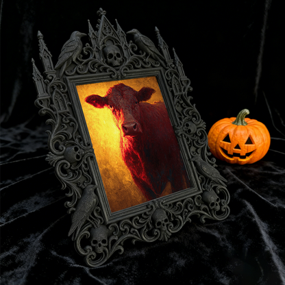 Gothic Dark Frame | Basement Game Room Decor, Photo Ornament, Waterproof Plastic