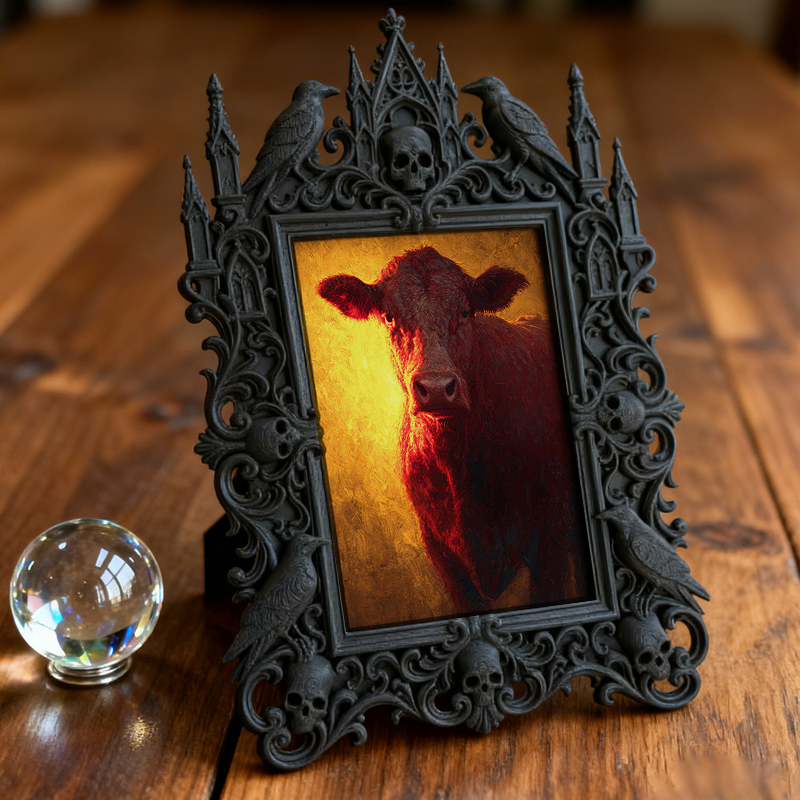 Gothic Dark Frame | Basement Game Room Decor, Photo Ornament, Waterproof Plastic