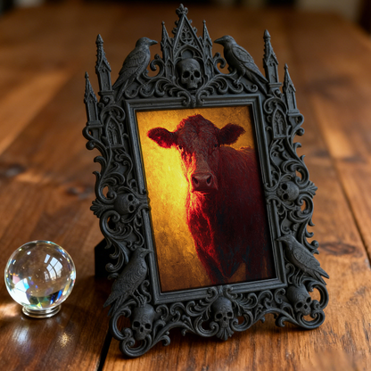 Gothic Dark Frame | Basement Game Room Decor, Photo Ornament, Waterproof Plastic