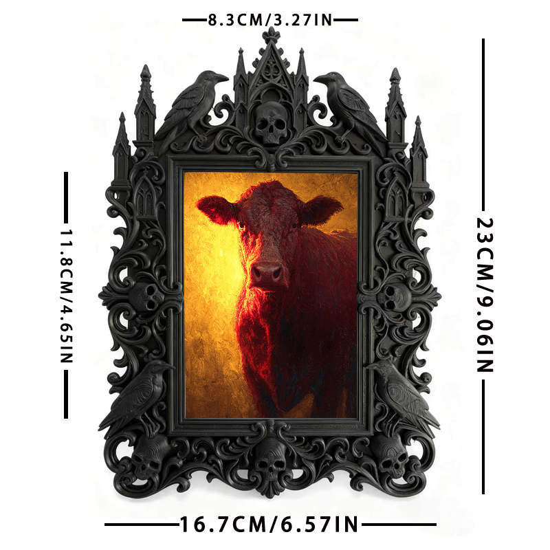 Gothic Dark Frame | Basement Game Room Decor, Photo Ornament, Waterproof Plastic