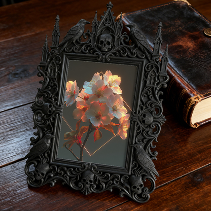 Gothic Dark Frame | Balcony Leisure Corner Decor, Photo Display, Waterproof Plastic Frame