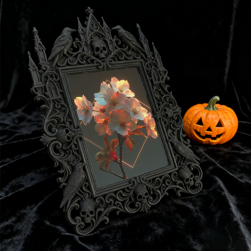 Gothic Dark Frame | Balcony Leisure Corner Decor, Photo Display, Waterproof Plastic Frame