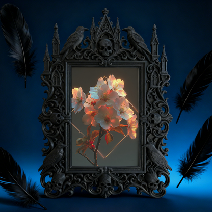 Gothic Dark Frame | Balcony Leisure Corner Decor, Photo Display, Waterproof Plastic Frame