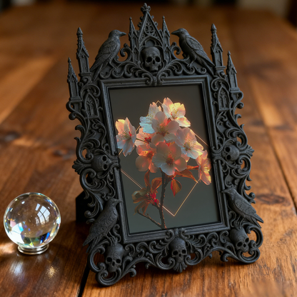 Gothic Dark Frame | Balcony Leisure Corner Decor, Photo Display, Waterproof Plastic Frame