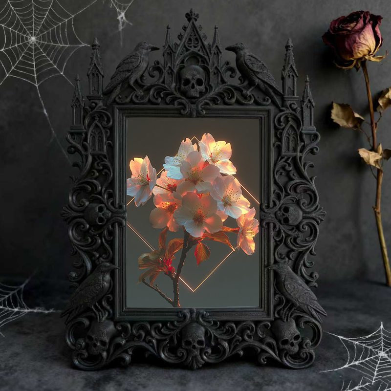 Gothic Dark Frame | Balcony Leisure Corner Decor, Photo Display, Waterproof Plastic Frame