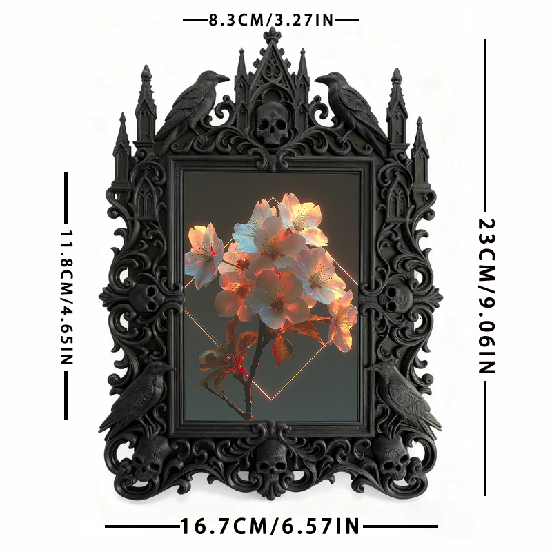 Gothic Dark Frame | Balcony Leisure Corner Decor, Photo Display, Waterproof Plastic Frame
