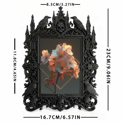 Gothic Dark Frame | Balcony Leisure Corner Decor, Photo Display, Waterproof Plastic Frame