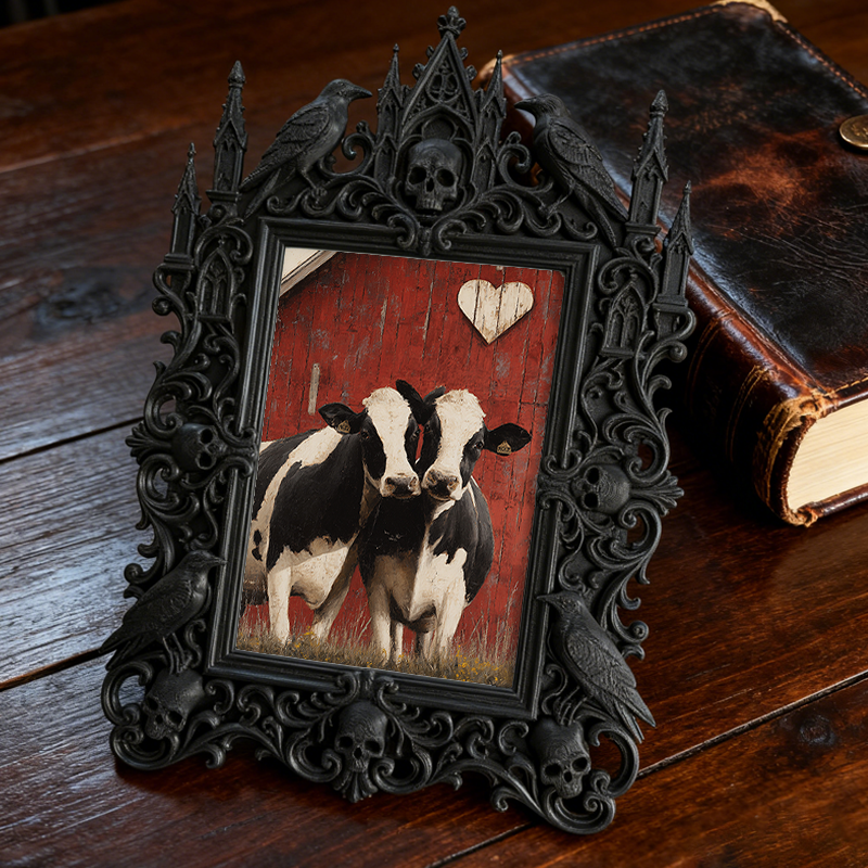 Gothic Dark Frame | Entryway Console Table Decor, Photo Holder, Dual-use