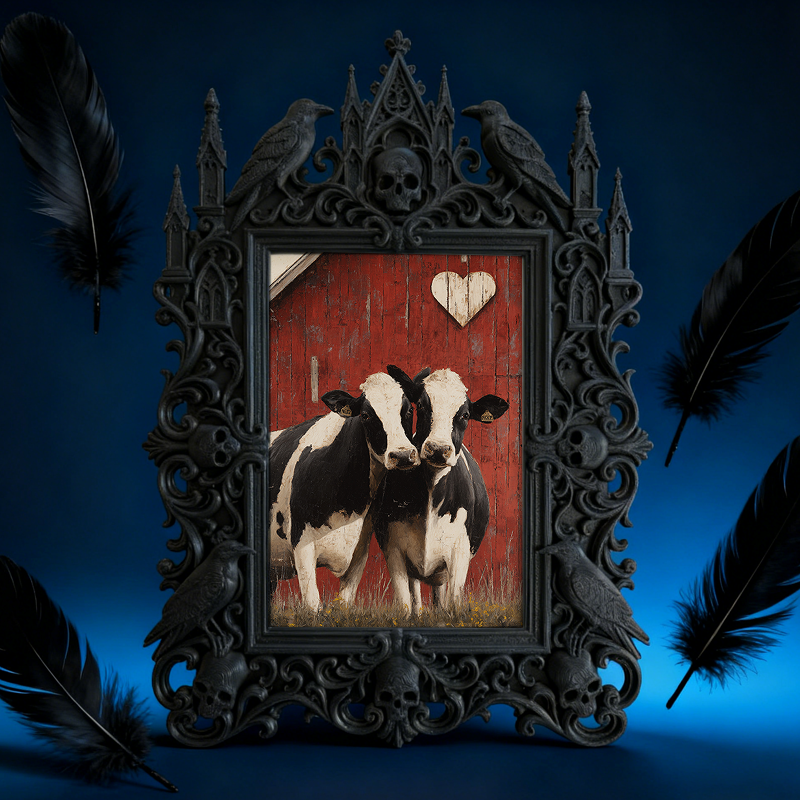 Gothic Dark Frame | Entryway Console Table Decor, Photo Holder, Dual-use