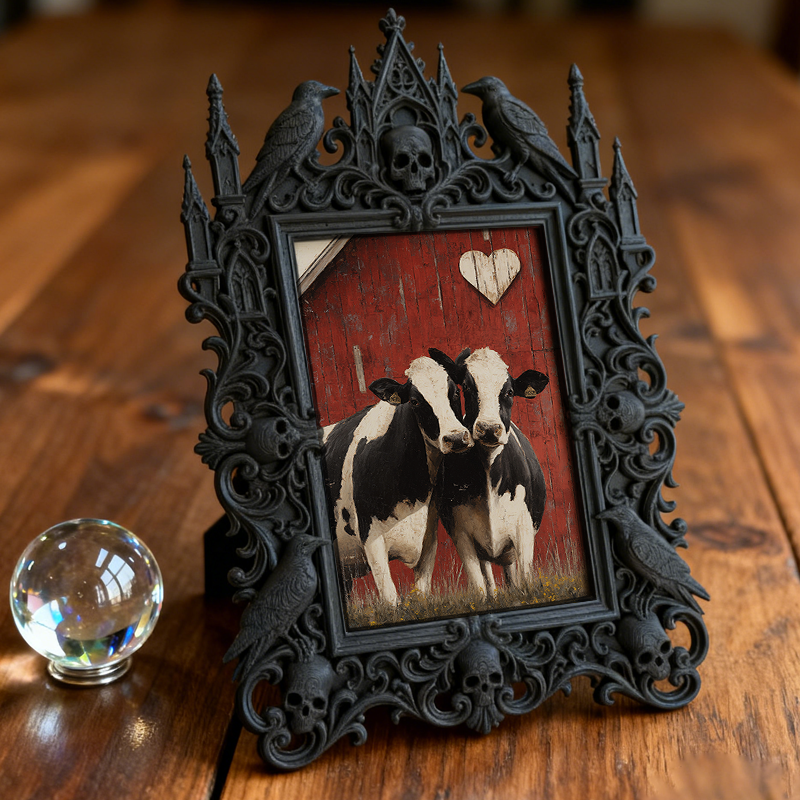 Gothic Dark Frame | Entryway Console Table Decor, Photo Holder, Dual-use