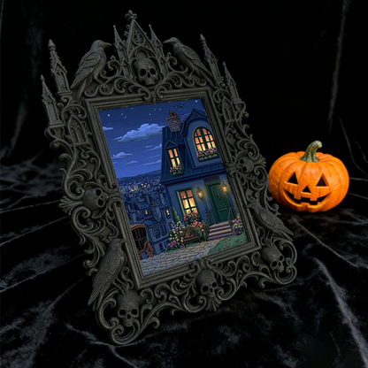 Gothic Dark Frame | Kids’ Gothic-themed Bedroom Decor, Photo Prop, Waterproof Plastic