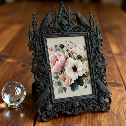 Gothic Dark Frame | Kitchen Window Sill Decor, Photo Frame, Waterproof Plastic