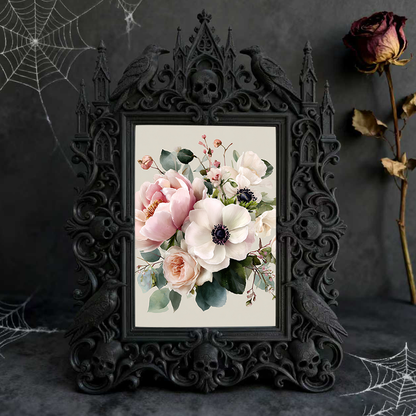 Gothic Dark Frame | Kitchen Window Sill Decor, Photo Frame, Waterproof Plastic