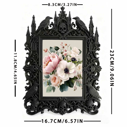 Gothic Dark Frame | Kitchen Window Sill Decor, Photo Frame, Waterproof Plastic