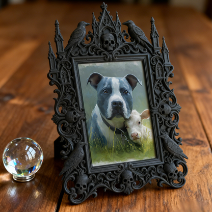 Gothic Dark Frame | Laundry Room Wall Accent, Photo Display, Dual-use