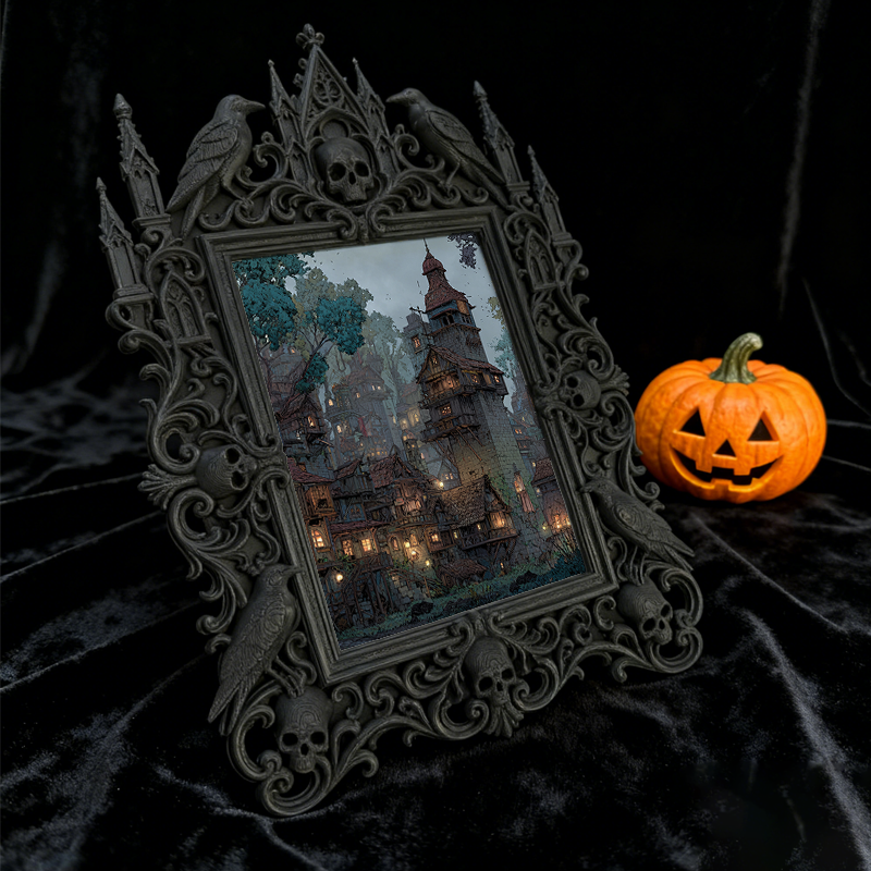 Gothic Dark Frame | Garage Man Cave Decor, Photo Holder, Waterproof Plastic Frame